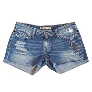 BKE Denim‎ Madison Distressed Frayed Hem Jean Shorts Size 27